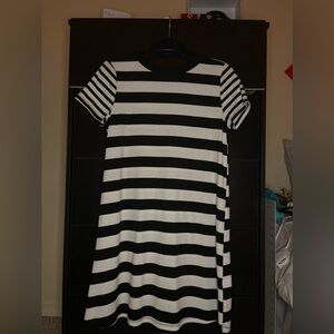 Junior’s A-line Striped T-shirt Dress